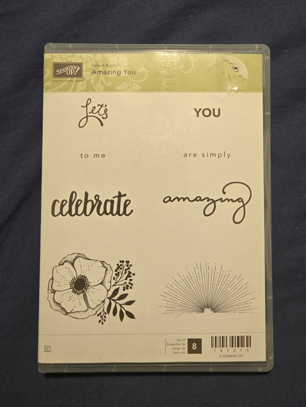 Stampin' Up! Amazing You Clear Stamp Set - Script & Floral